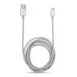Cable USB a Micro USB RadioShack / 1.8 m / Trenzado / Plata