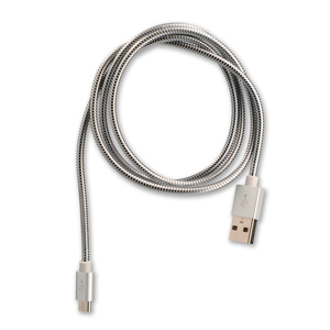 Cable USB a Micro USB RadioShack / 90 cm / Metal / Plata