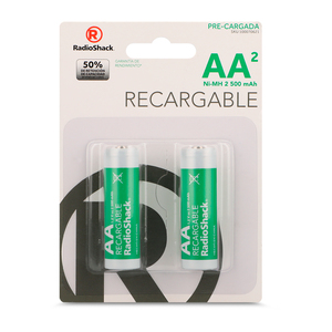 Baterías Recargables Ni MH AA RadioShack / 2500 mAh / 2 piezas