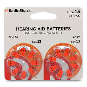 Baterías de Zinc Aire 13 RadioShack 1.45 v 16 piezas
