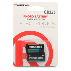 Pilas Foto de Litio CR123 RadioShack 2 piezas