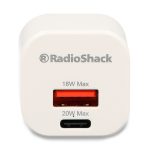 Cargador de Pared RadioShack USB y Tipo C Blanco 1 pieza