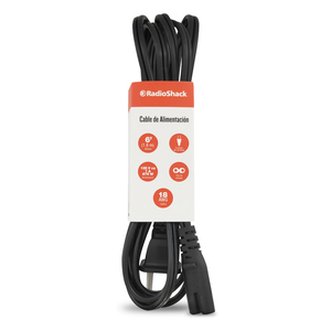 Extensión Eléctrica para Computadora 2 Terminales RadioShack RYS 1 / Negro / 1.8 m
